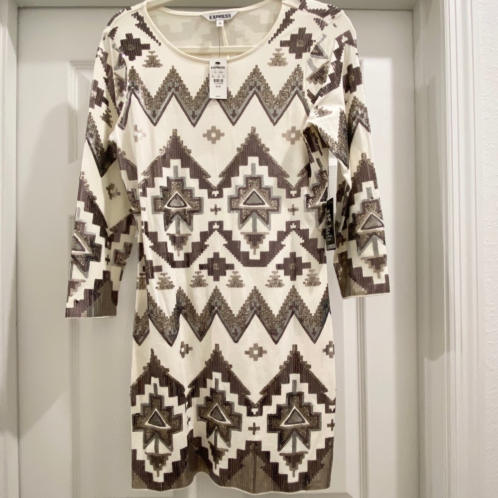 Brand New Never Worn Chevron Sequin Dress